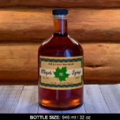 Ahornsirup Green Buffalo Karo Leaf Kraft Papier Rechteckiger Aufkleber