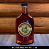 Ahornsirup Grünes Leaf Buffalo Kariert Kraft Runder Aufkleber