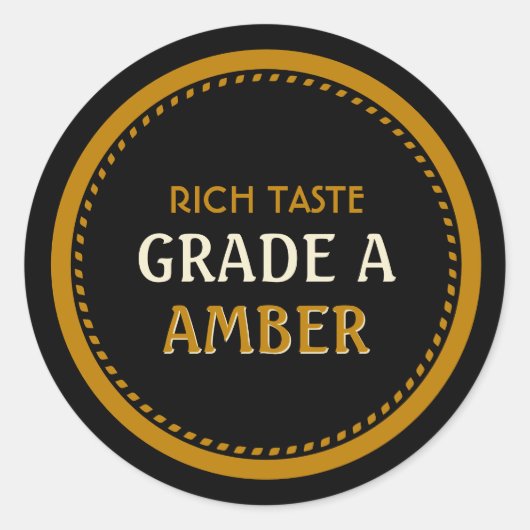 Ahornsirup-Gütesiegel A Amber Black and Gold Runder Aufkleber (Vorderseite)