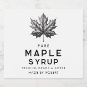 Ahornsirup hausgemachte Rezepte Alkoholflaschenetikett (Einzelnes Label)