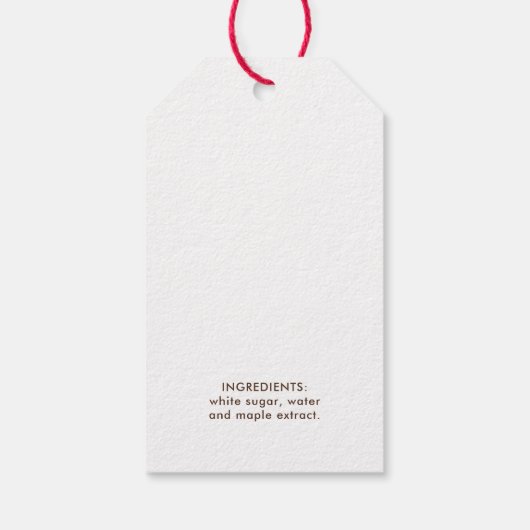 Ahornsirup hausgemachte Rezepte Geschenkanhänger (Rückseite)