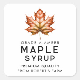 Ahornsirup hausgemachte Rezepte Quadratischer Aufkleber