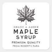 Ahornsirup hausgemachte Rezepte Quadratischer Aufkleber (Vorderseite)