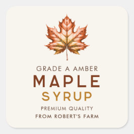 Ahornsirup hausgemachte Rezepte Quadratischer Aufkleber