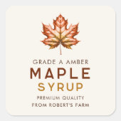 Ahornsirup hausgemachte Rezepte Quadratischer Aufkleber (Vorderseite)