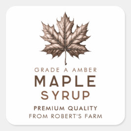 Ahornsirup hausgemachte Rezepte Quadratischer Aufkleber