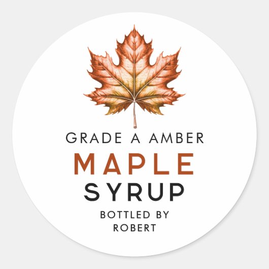 Ahornsirup hausgemachte Rezepte Runder Aufkleber (Vorderseite)