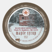 Ahornsirup Holzbärenhalterung Runder Aufkleber (Vorderseite)