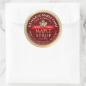 Ahornsirup Holzfeuer Red Banner Gold Leaf Clas Runder Aufkleber (Tasche)