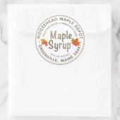 Ahornsirup in vergoldetem Schriftart mit farbenfro Runder Aufkleber (Tasche)