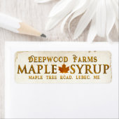 Ahornsirup-Jar-Etikett mit Blattsilbe (Insitu)