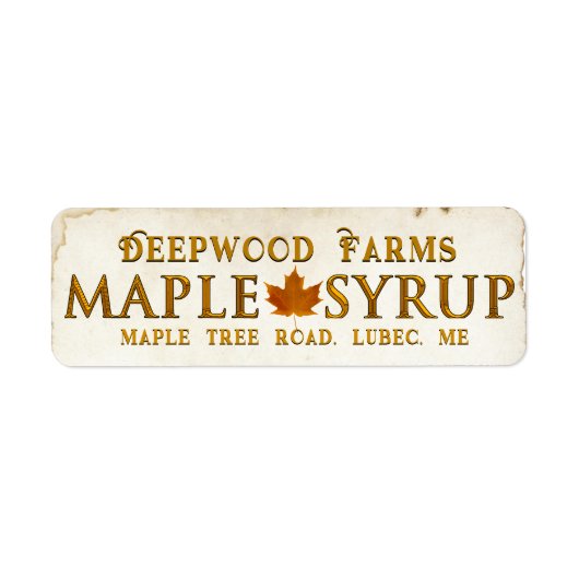 Ahornsirup-Jar-Etikett mit Blattsilbe (Vorne)