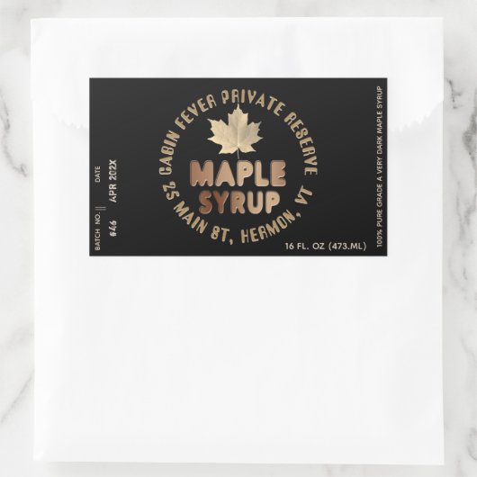 Ahornsirup-Label-Circular Logo-Stapel und -Datum F Rechteckiger Aufkleber (Tasche)