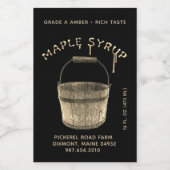Ahornsirup-Lebensmitteletikett Schwarz & Gold Lebensmitteletikett (Einzelnes Label)