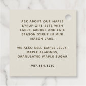 Ahornsirup Metallic Gold Tag extravagante Grenze Geschenkanhänger (Rückseite)