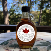 Ahornsirup mit rotem Leaf, pures lokales Etikett Runder Aufkleber