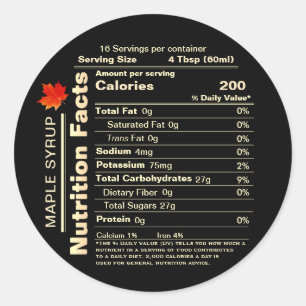 Ahornsirup Nutrition Fakten Red Sugar Maple Leaf Runder Aufkleber
