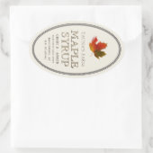 Ahornsirup Oval Border farbiges Ahornleaf-Etikett Ovaler Aufkleber (Tasche)