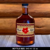 Ahornsirup Red Buffalo Karo Leaf Kraft Papier Rechteckiger Aufkleber