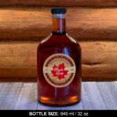 Ahornsirup rotes Leaf Buffalo Kariert Kraft Runder Aufkleber