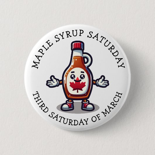 Ahornsirup Samstag Button (Vorderseite)