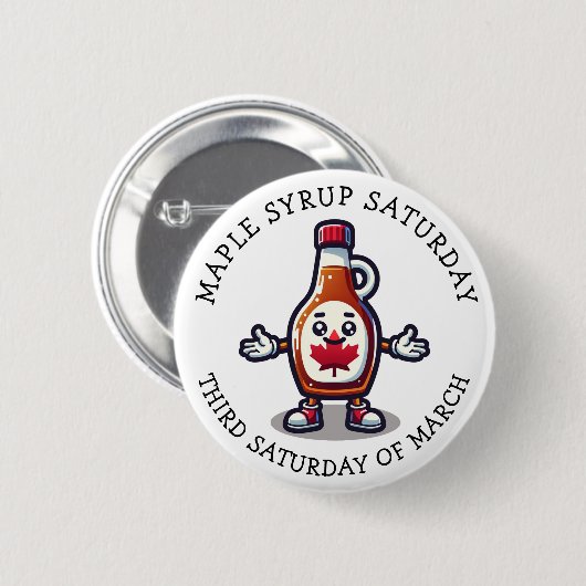 Ahornsirup Samstag Button (Vorne & Hinten)