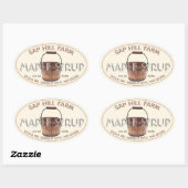 Ahornsirup-Sap-Bucket-bearbeitungsfähiges Etikett Ovaler Aufkleber (Blatt)