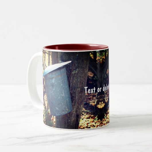 Ahornsirup Sap-Bucket Personalisiert Zweifarbige Tasse (Vorderseite Links)