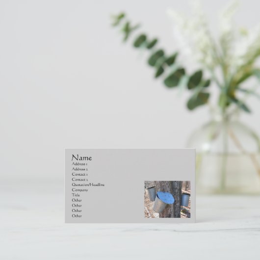 Ahornsirup Sap-Buckets - Visitenkarte (Stehend Vorderseite)