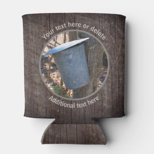 Ahornsirup Sap-Eimer Art Personalisiert Dosenkühler (Rückseite)