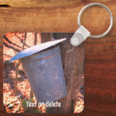 Ahornsirup Sap-Eimer Art Personalisiert Schlüsselanhänger (Rückseite)