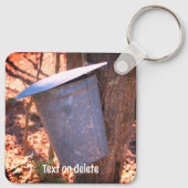 Ahornsirup Sap-Eimer Art Personalisiert Schlüsselanhänger (Rückseite)