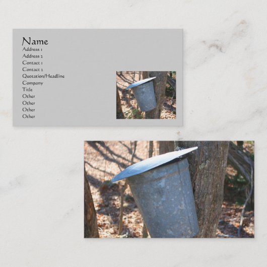 Ahornsirup-Sap-Eimer auf Tree-Visitenkarte Visitenkarte (Vorne/Hinten)