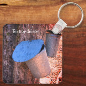 Ahornsirup Sap Eimer Natur Personalisiert Schlüsselanhänger (Rückseite)