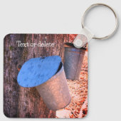 Ahornsirup Sap Eimer Natur Personalisiert Schlüsselanhänger (Rückseite)