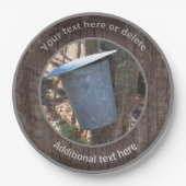 Ahornsirup Sap-Eimer Naturetikum Personalisiertes  Pappteller (Vorderseite)