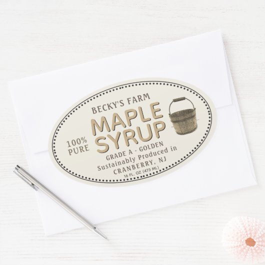 Ahornsirup-Sap-Schnürsenkel Oval-Aufkleber Ovaler Aufkleber (Umschlag)