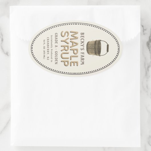 Ahornsirup-Sap-Schnürsenkel - Oval - Etikett Ovaler Aufkleber (Tasche)