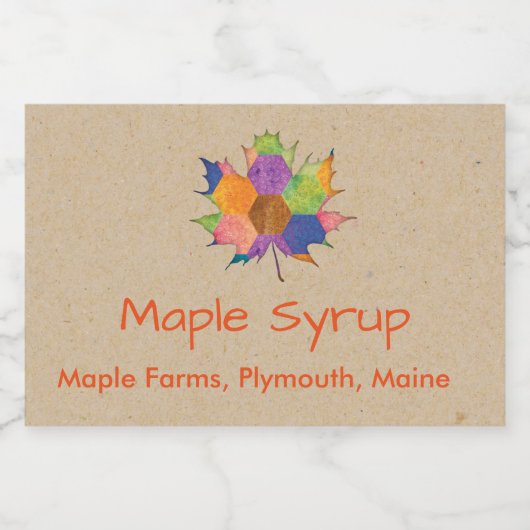 Ahornsirup-Scanlabel Lebensmitteletikett (Einzelnes Label)