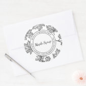 Ahornsirup Sketch Modernes Label Runder Aufkleber (Umschlag)