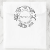 Ahornsirup Sketch Modernes Label Runder Aufkleber (Tasche)