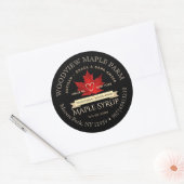 Ahornsirup Traditionelles Holz mit rotem Leaf befe Runder Aufkleber (Umschlag)