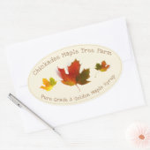 Ahornsirup-Triplikat-Farbmapfelleaf-Oval-Etikett Ovaler Aufkleber (Umschlag)