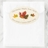Ahornsirup-Triplikat-Farbmapfelleaf-Oval-Etikett Ovaler Aufkleber (Tasche)