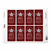 Ahornsirup Weißes Leaf Red Shipping Label Size (Vorne)