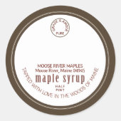 Ahornsirup Woods Elchbuckeln Ahornleaf Grunge Runder Aufkleber (Vorderseite)