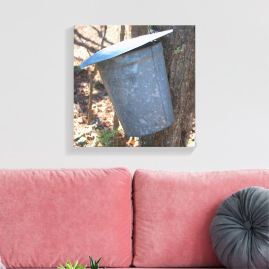 Ahornsirup Zucker-Sap-Eimer auf Baum Leinwanddruck (Insitu (Wohnzimmer))