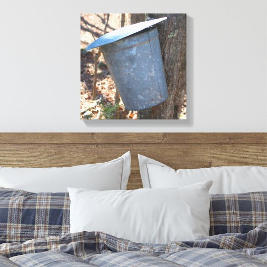 Ahornsirup Zucker-Sap-Eimer auf Baum Leinwanddruck (Insitu (Schlafzimmer))
