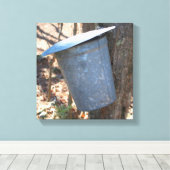 Ahornsirup Zucker-Sap-Eimer auf Baum Leinwanddruck (Insitu (Holzboden))