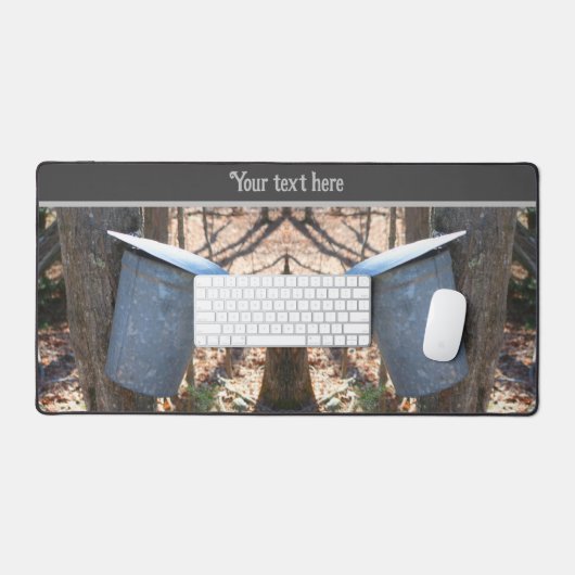 Ahornsirup Zucker Sap Eimer auf Baum Personalisier Schreibtischunterlage (Tastatur & Maus)